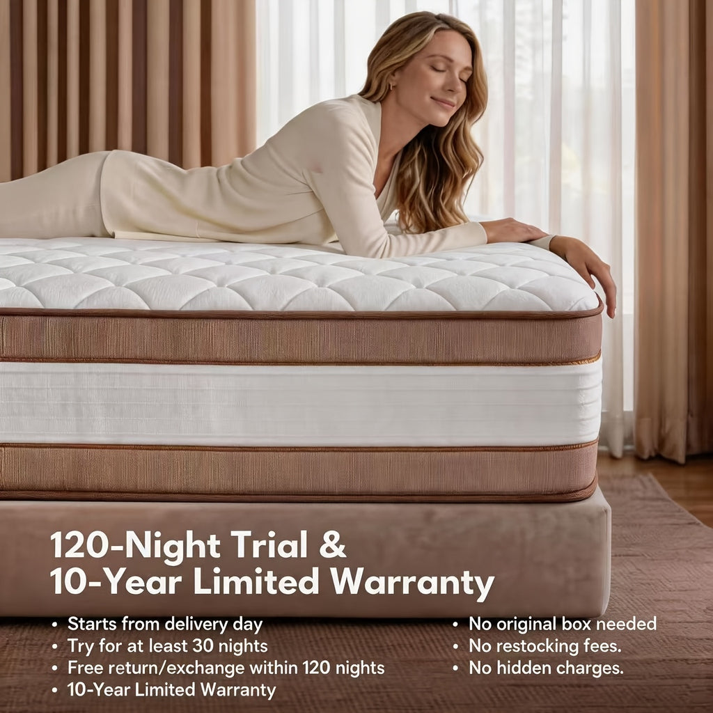 Queen Size 12\u002F14 Inch Mixed Mattress Box - Memory And Spring Bed with Sports Isolation, Medium Hardness, Allergy Resistant Mattress Box Design, No Bedbox\u002FBase Required, Easy to Install (Suitable for Full\u002FQueen\u002FKing Sizes)