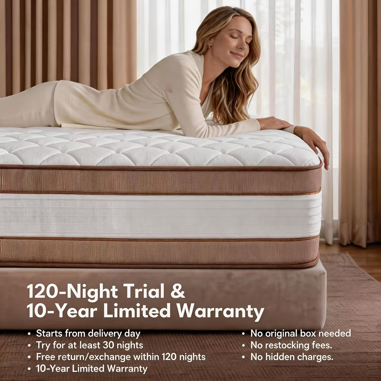 Queen Size 12\u002F14 Inch Mixed Mattress Box - Memory And Spring Bed with Sports Isolation, Medium Hardness, Allergy Resistant Mattress Box Design, No Bedbox\u002FBase Required, Easy to Install (Suitable for Full\u002FQueen\u002FKing Sizes)