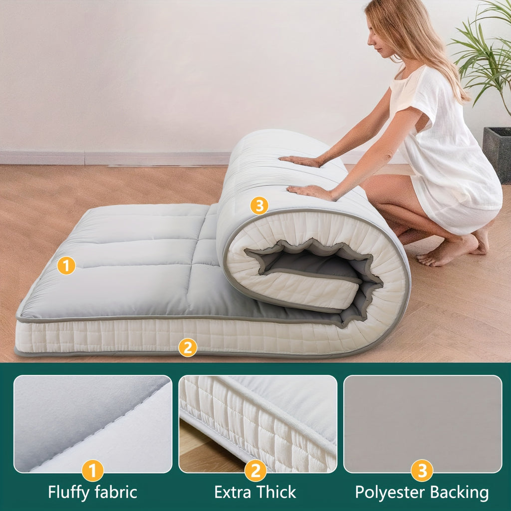 LILYPELLE Extra Thick Memory Foam Twin Mattress, Foldable & Portable Floor Mattress, Washable Sleeping Mat for Home, Camping, Travel & Guest Bed