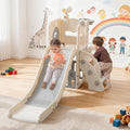 3 In 1 Toddler Slide & Swing Set, Yellow & Blue Indoor Playground With Basketball Hoop, Sturdy Climbing Slide For Kids, Boys Girls Home Play Equipmen