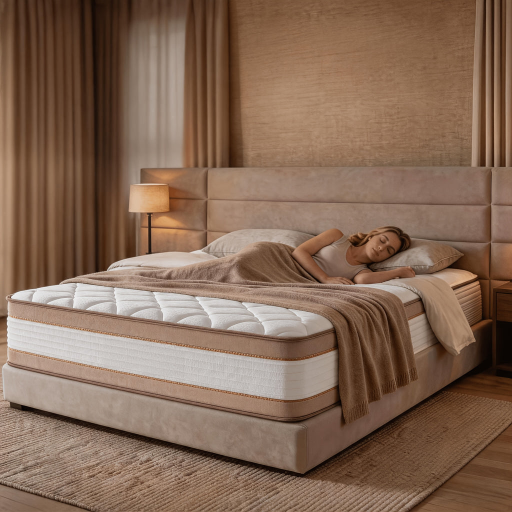 Queen Size 12\u002F14 Inch Mixed Mattress Box - Memory And Spring Bed with Sports Isolation, Medium Hardness, Allergy Resistant Mattress Box Design, No Bedbox\u002FBase Required, Easy to Install (Suitable for Full\u002FQueen\u002FKing Sizes)