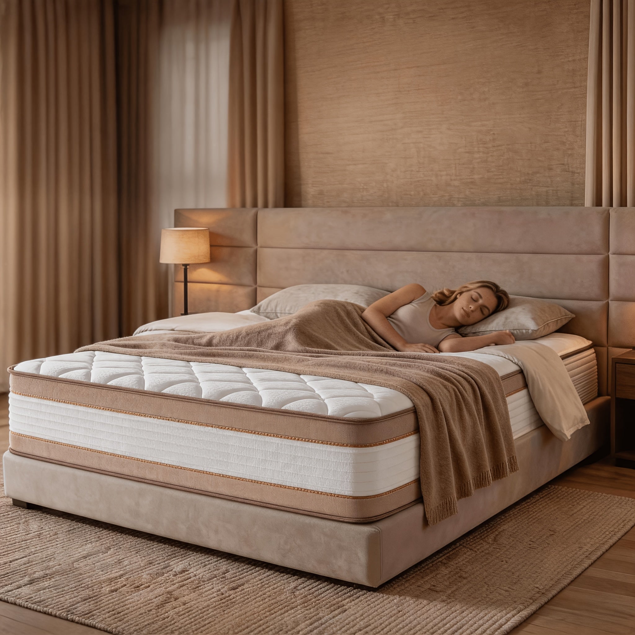Queen Size 12\u002F14 Inch Mixed Mattress Box - Memory And Spring Bed with Sports Isolation, Medium Hardness, Allergy Resistant Mattress Box Design, No Bedbox\u002FBase Required, Easy to Install (Suitable for Full\u002FQueen\u002FKing Sizes)