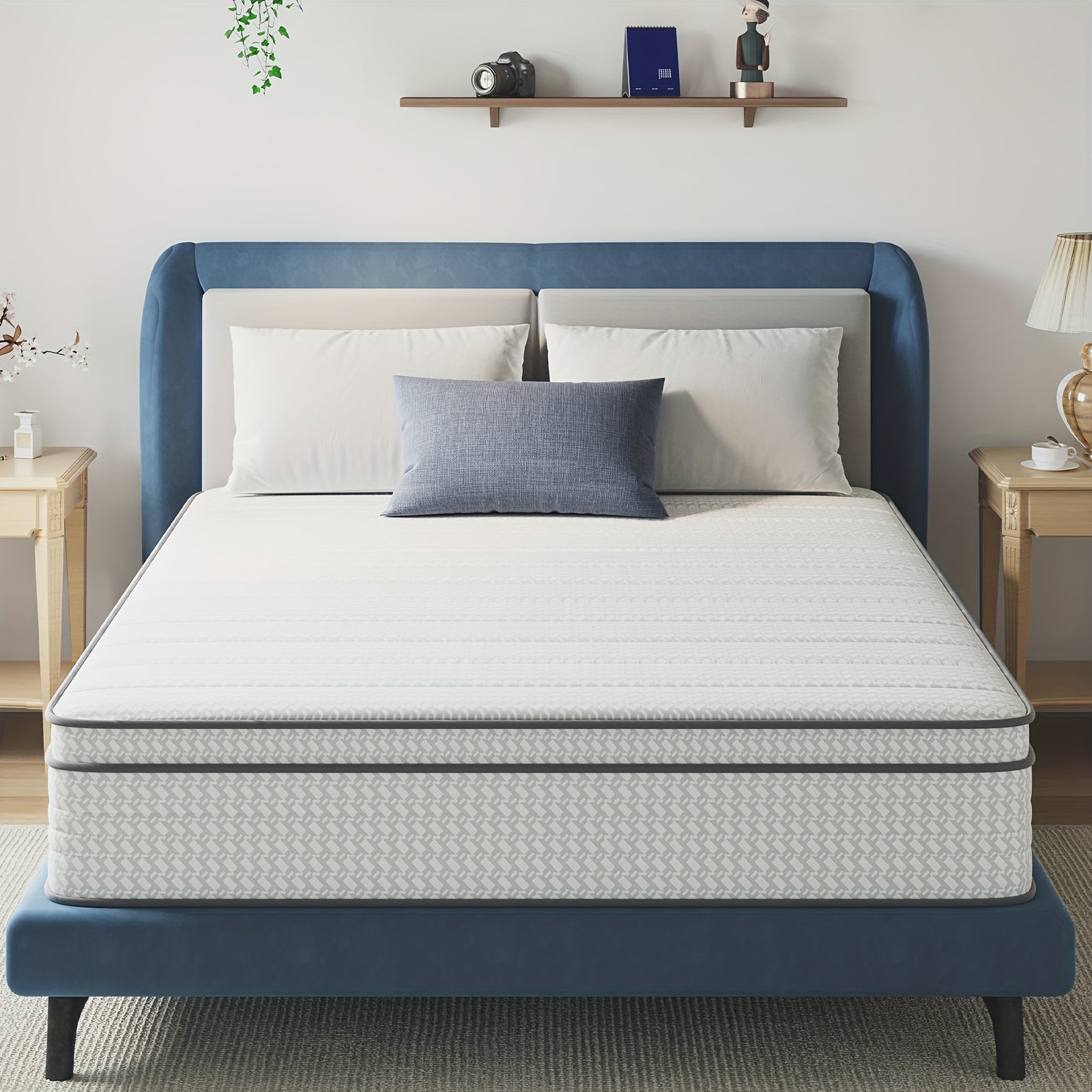 Avenco Memory Foam Hybrid Mattress in Sizes 6, 8, 10, 12, And 14 Inches, Featuring a Pillowtop for Enhanced for Deep Sleep, Medium Firmness, Motion Isolation, And a Breathable Cover