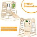 8-in-1 Indoor Playground, Indoor Jungle Gym for Kids, Wooden Climbing Toys with Rings, Slide, Rope Ladder, Monkey Bar, Climbing Net, Climbing Rock, Swing, Dart Board
