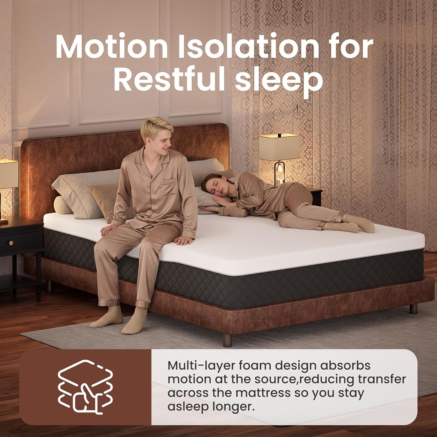 Queen Memory Foam Mattress, 14-inch Medium Firm Adaptive Foam Mattress with Built-in Breathable Fabric Cover, Provides Pressure Relief and Contour Support, No Fiberglass,, Delivered in 3 to 5 Days
