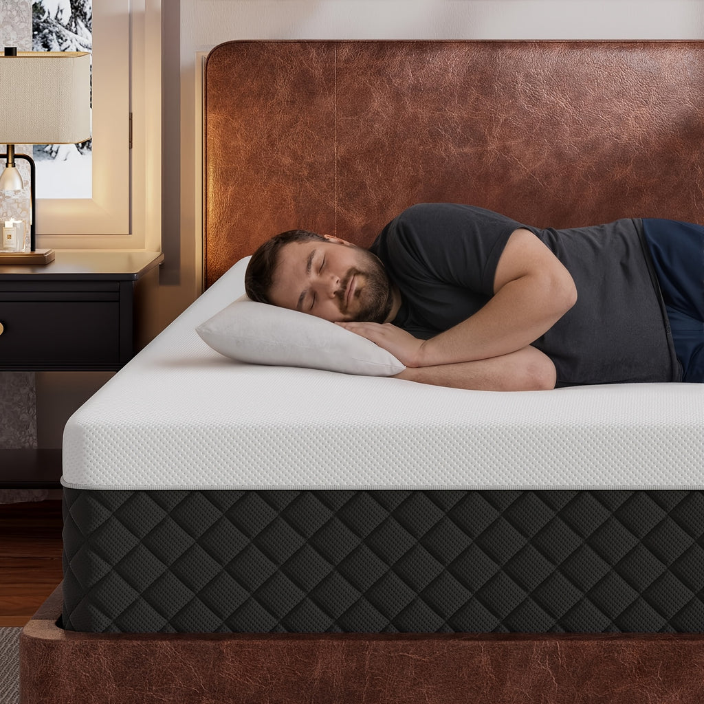 Queen Memory Foam Mattress, 14-inch Medium Firm Adaptive Foam Mattress with Built-in Breathable Fabric Cover, Provides Pressure Relief and Contour Support, No Fiberglass,, Delivered in 3 to 5 Days