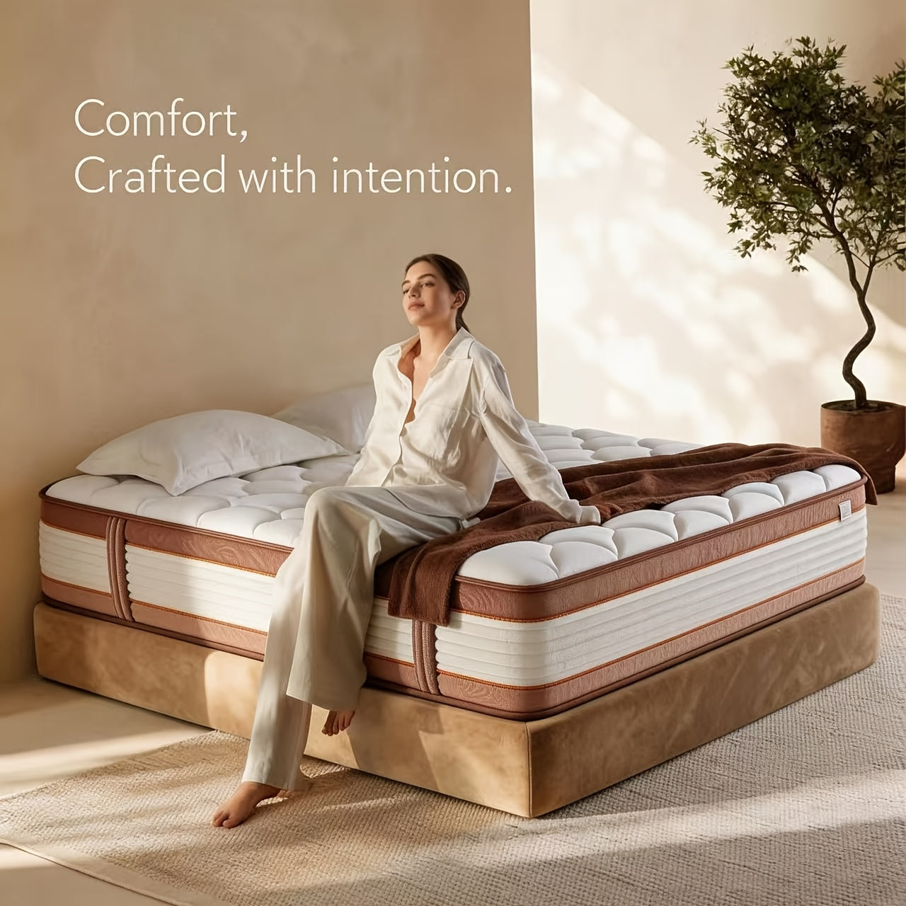 10\u002F12 Inch Pressure Relief Hybrid Mattress Suitable for Full\u002FQueen\u002FKing Bed Sizes - European Top Design with Foam & Pocket Springs, Medium Firm Bed in a Box, Edge Support System, Fiberglass-Free for Use