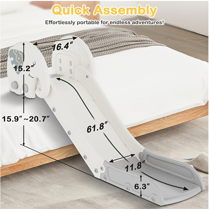 Toddler Slide, Couch Slide for Sofas, Beds, And Stairs, Adjustable Height, Non-Slip Base, Easy to Store & Small Footprint, More Safer And More Reassuring, A Great Gift for Kids. Item Weight: 11 Pounds, Maximum Weight Recommendation: 150 Pounds.