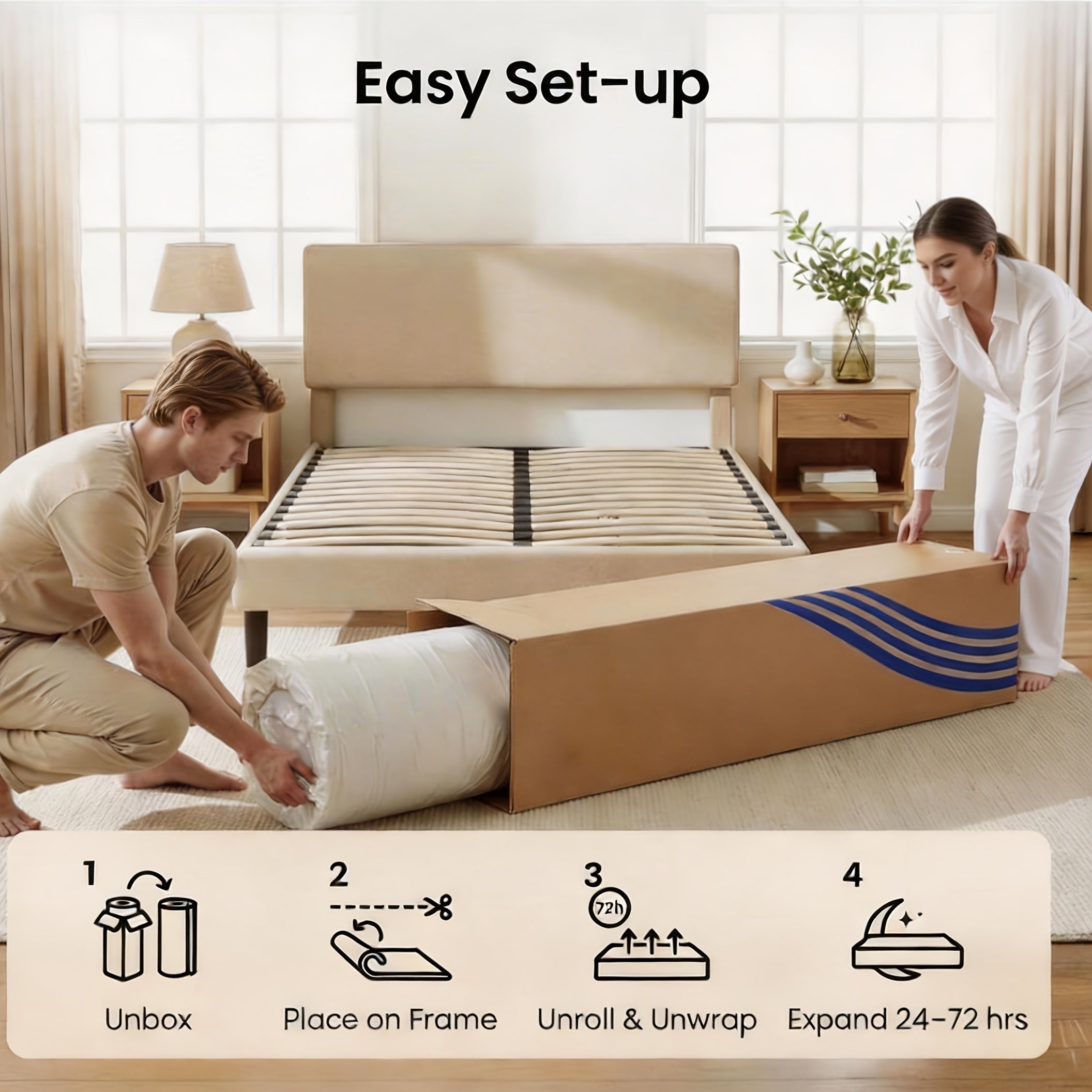 10\u002F12 Inch Pressure Relief Hybrid Mattress Suitable for Full\u002FQueen\u002FKing Bed Sizes - European Top Design with Foam & Pocket Springs, Medium Firm Bed in a Box, Edge Support System, Fiberglass-Free for Use