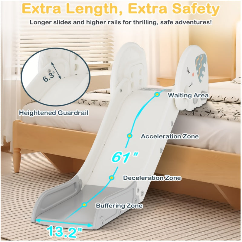 Toddler Slide, Couch Slide for Sofas, Beds, And Stairs, Adjustable Height, Non-Slip Base, Easy to Store & Small Footprint, More Safer And More Reassuring, A Great Gift for Kids. Item Weight: 11 Pounds, Maximum Weight Recommendation: 150 Pounds.