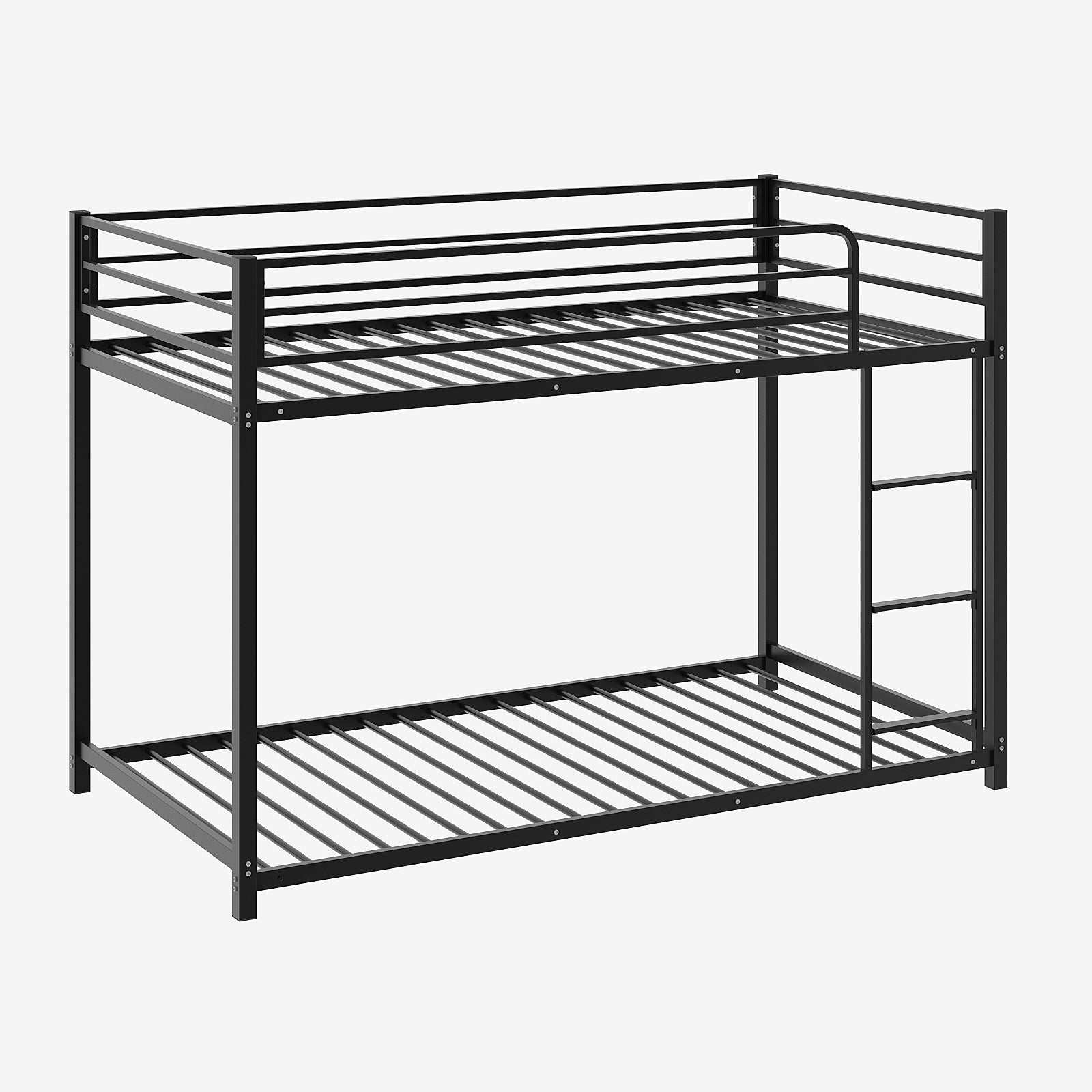 Bunk Bed, Heavy-duty Iron Material, Bunk Bed Frame, Bunk Beds Twin Over Twin for Kids, Space Saving for Small Room&Low Ceiling