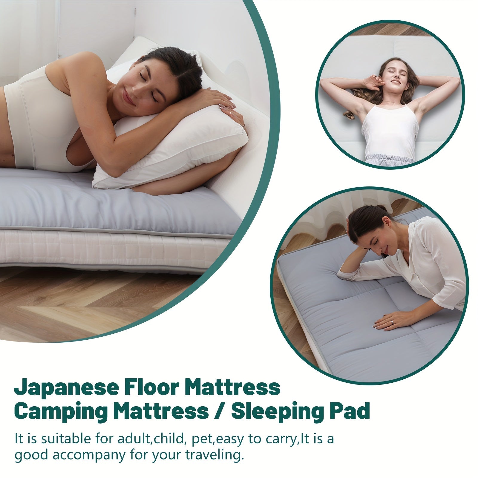 LILYPELLE Extra Thick Memory Foam Twin Mattress, Foldable & Portable Floor Mattress, Washable Sleeping Mat for Home, Camping, Travel & Guest Bed