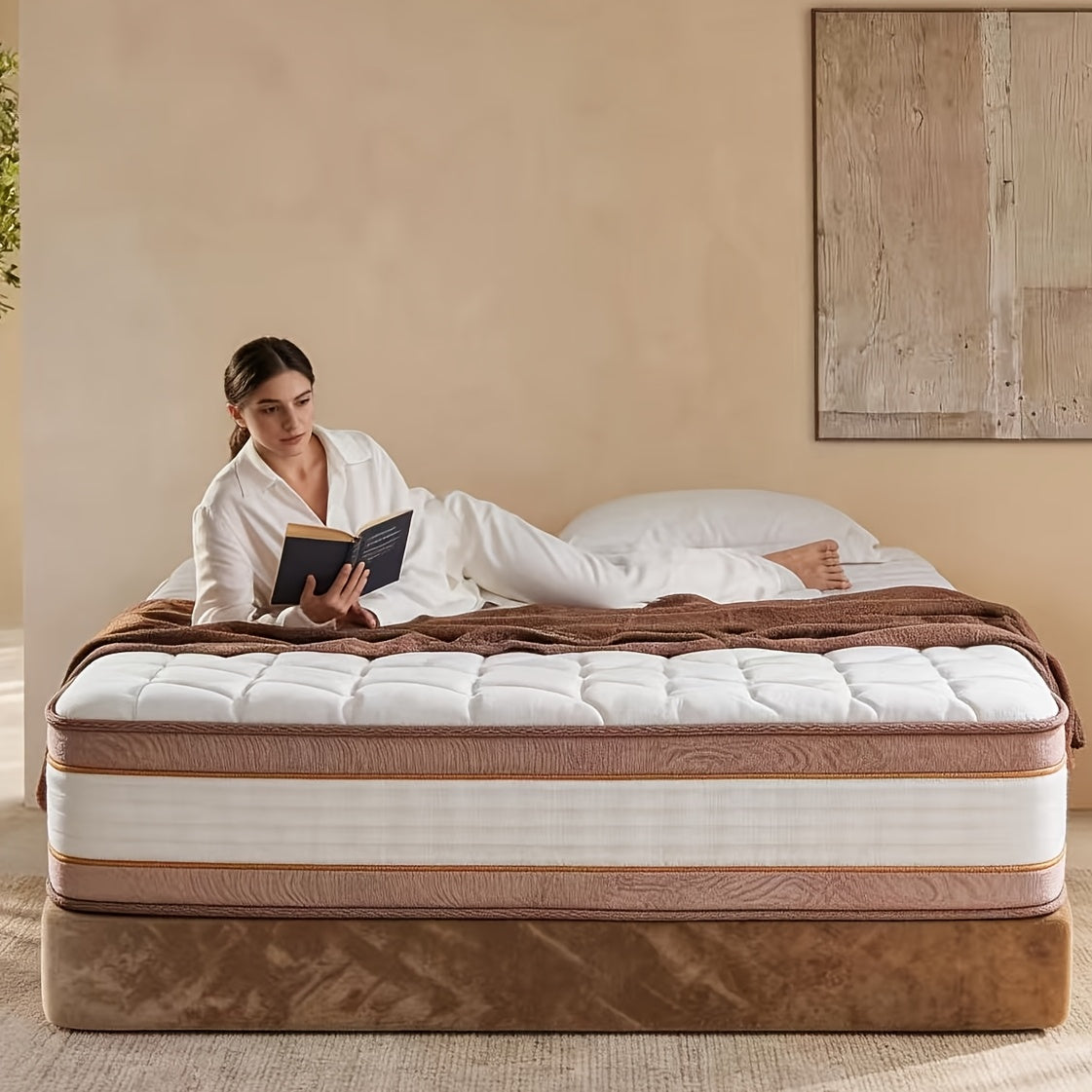 10\u002F12 Inch Pressure Relief Hybrid Mattress Suitable for Full\u002FQueen\u002FKing Bed Sizes - European Top Design with Foam & Pocket Springs, Medium Firm Bed in a Box, Edge Support System, Fiberglass-Free for Use