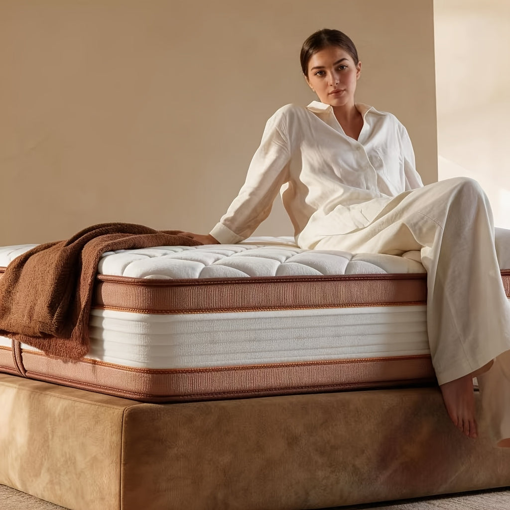 10\u002F12 Inch Pressure Relief Hybrid Mattress Suitable for Full\u002FQueen\u002FKing Bed Sizes - European Top Design with Foam & Pocket Springs, Medium Firm Bed in a Box, Edge Support System, Fiberglass-Free for Use
