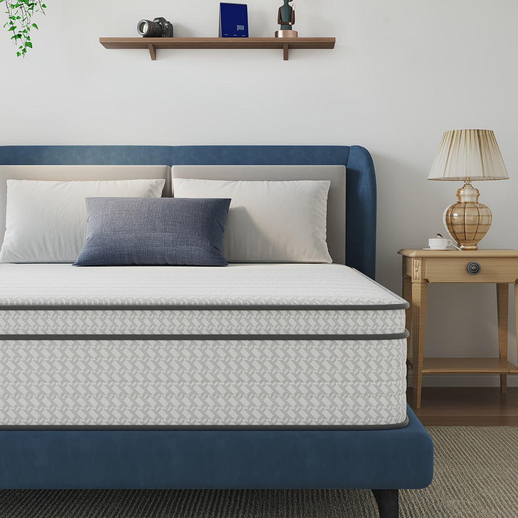 Avenco Memory Foam Hybrid Mattress in Sizes 6, 8, 10, 12, And 14 Inches, Featuring a Pillowtop for Enhanced for Deep Sleep, Medium Firmness, Motion Isolation, And a Breathable Cover