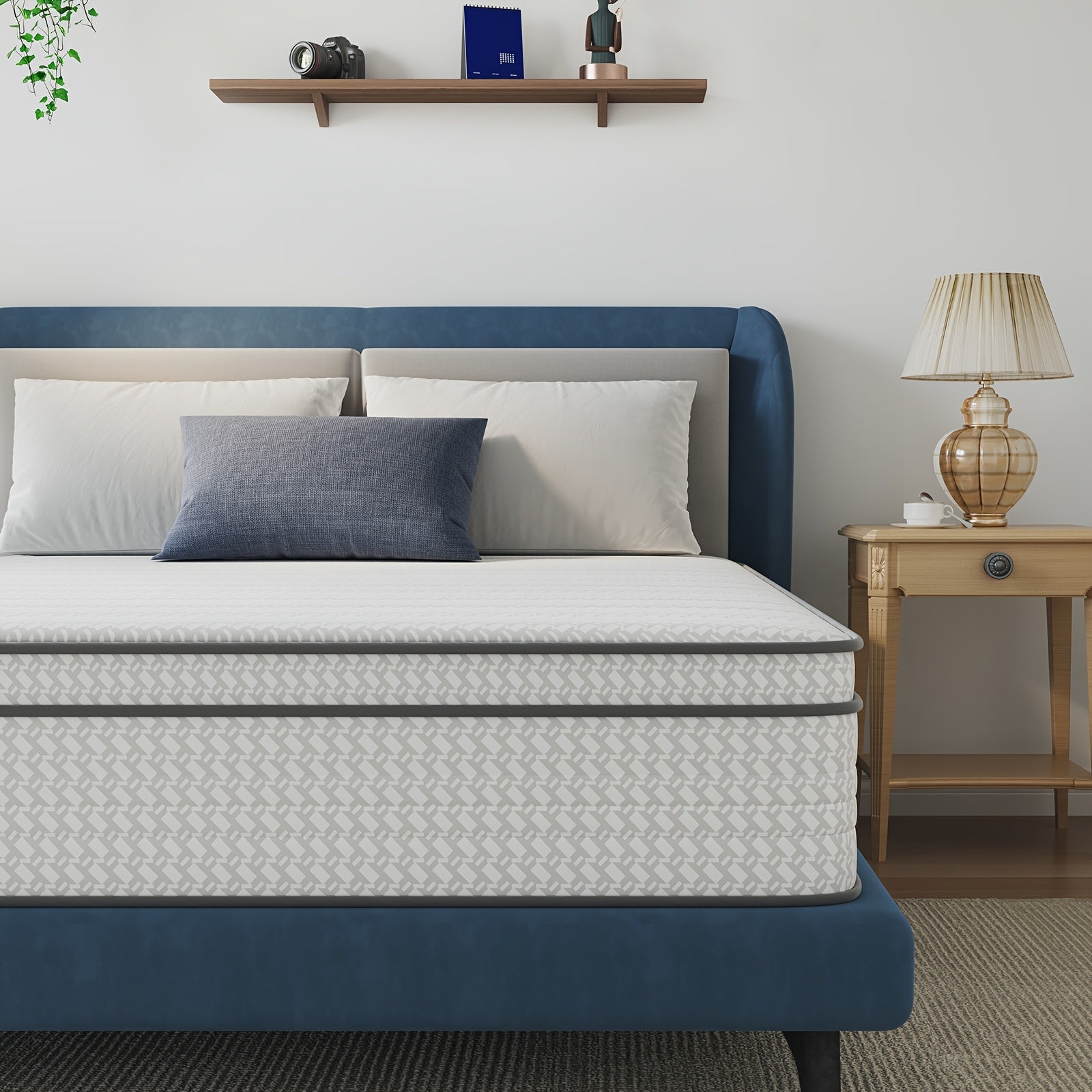 Avenco Memory Foam Hybrid Mattress in Sizes 6, 8, 10, 12, And 14 Inches, Featuring a Pillowtop for Enhanced for Deep Sleep, Medium Firmness, Motion Isolation, And a Breathable Cover