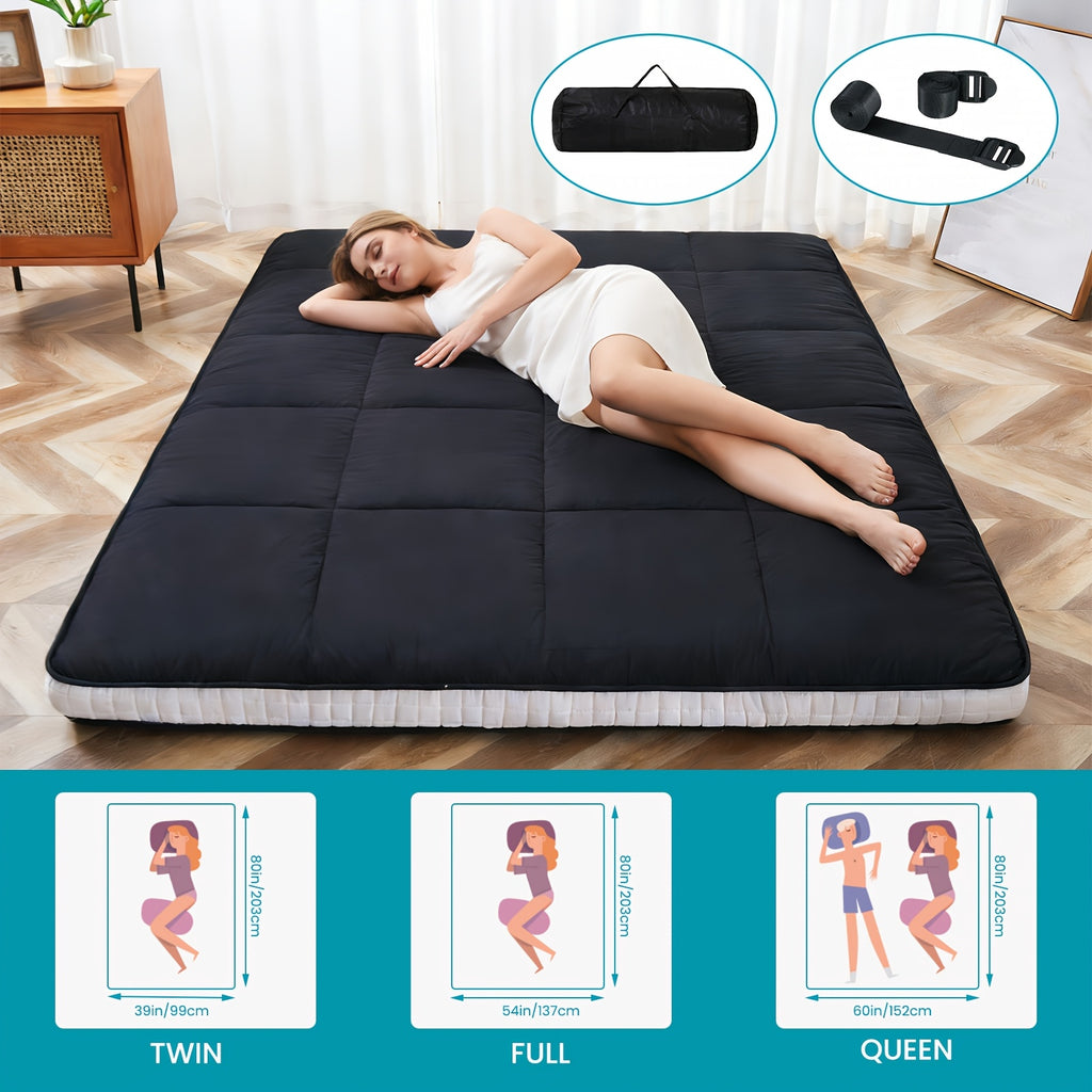 LILYPELLE Extra Thick Memory Foam Twin Mattress, Foldable & Portable Floor Mattress, Washable Sleeping Mat for Home, Camping, Travel & Guest Bed